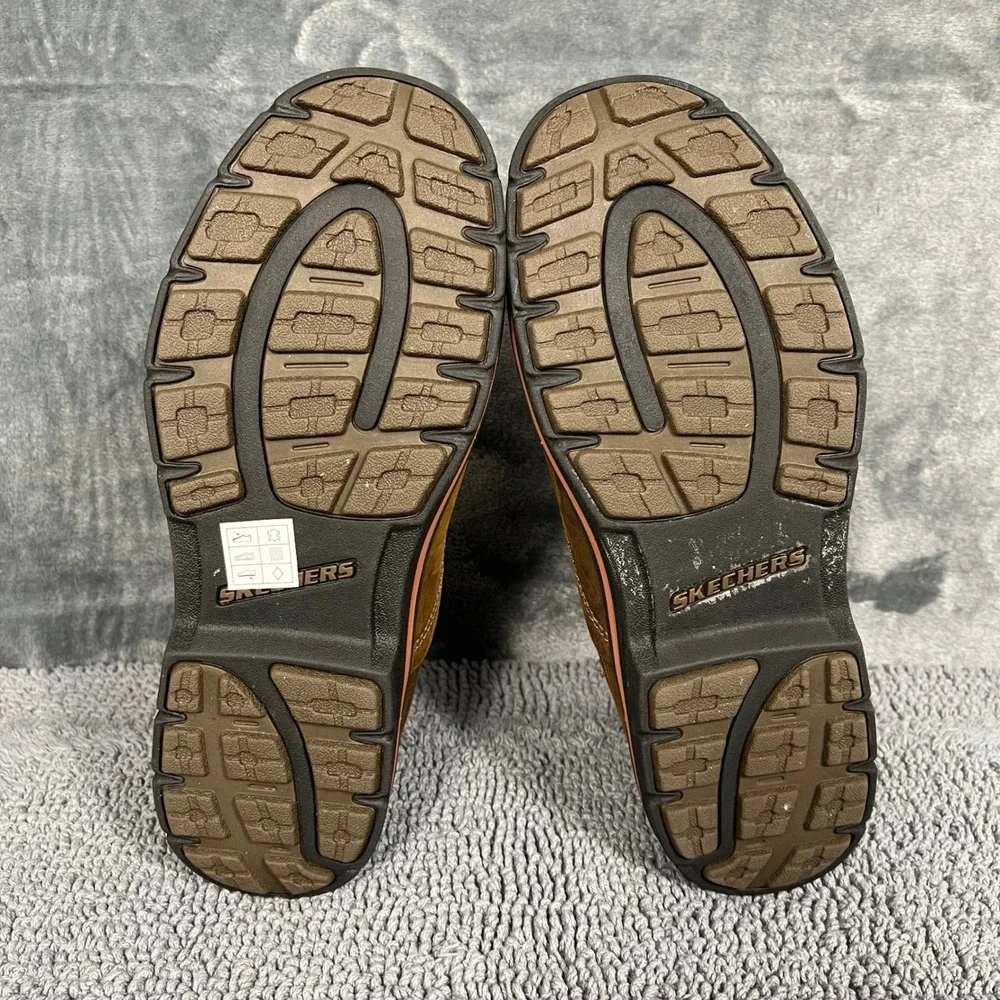 Skechers Relaxed Fit Mens 9.5 Brown Leather Chelsea Work Boots 64263 CDB